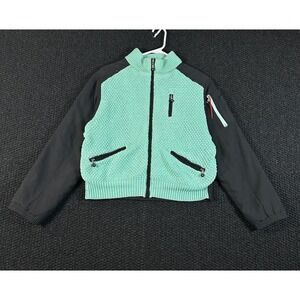 Jamiesadock Full Zip Blue/Black Colorblock Collared Bomber Jacket Women's Size S